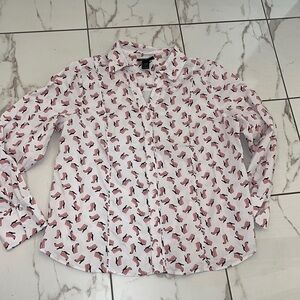 Haley Stewart Novelty heel Monogram Button Up Shirt